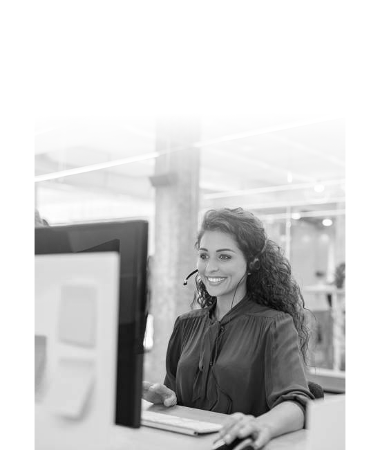 A woman on the phone making a business call