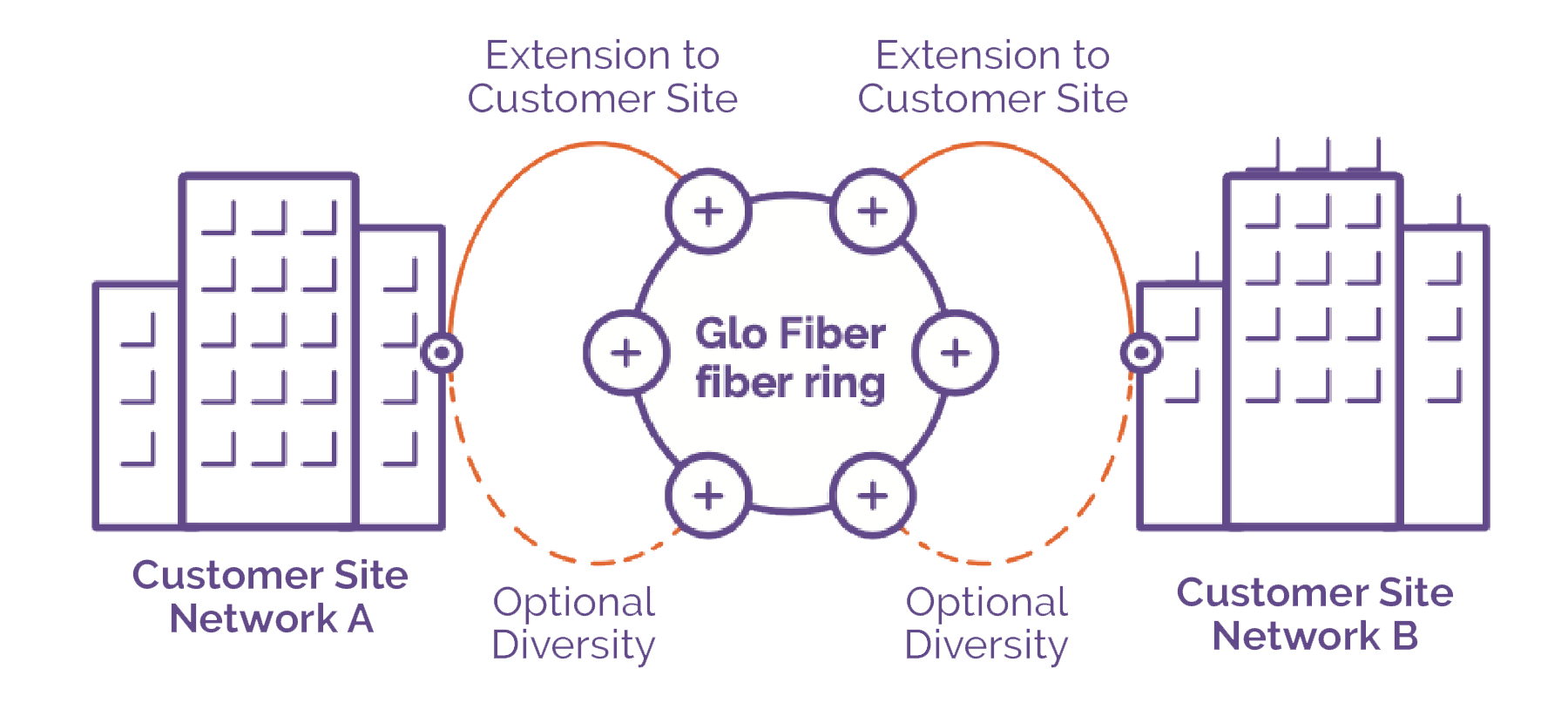 Diagram of Dark Fiber services