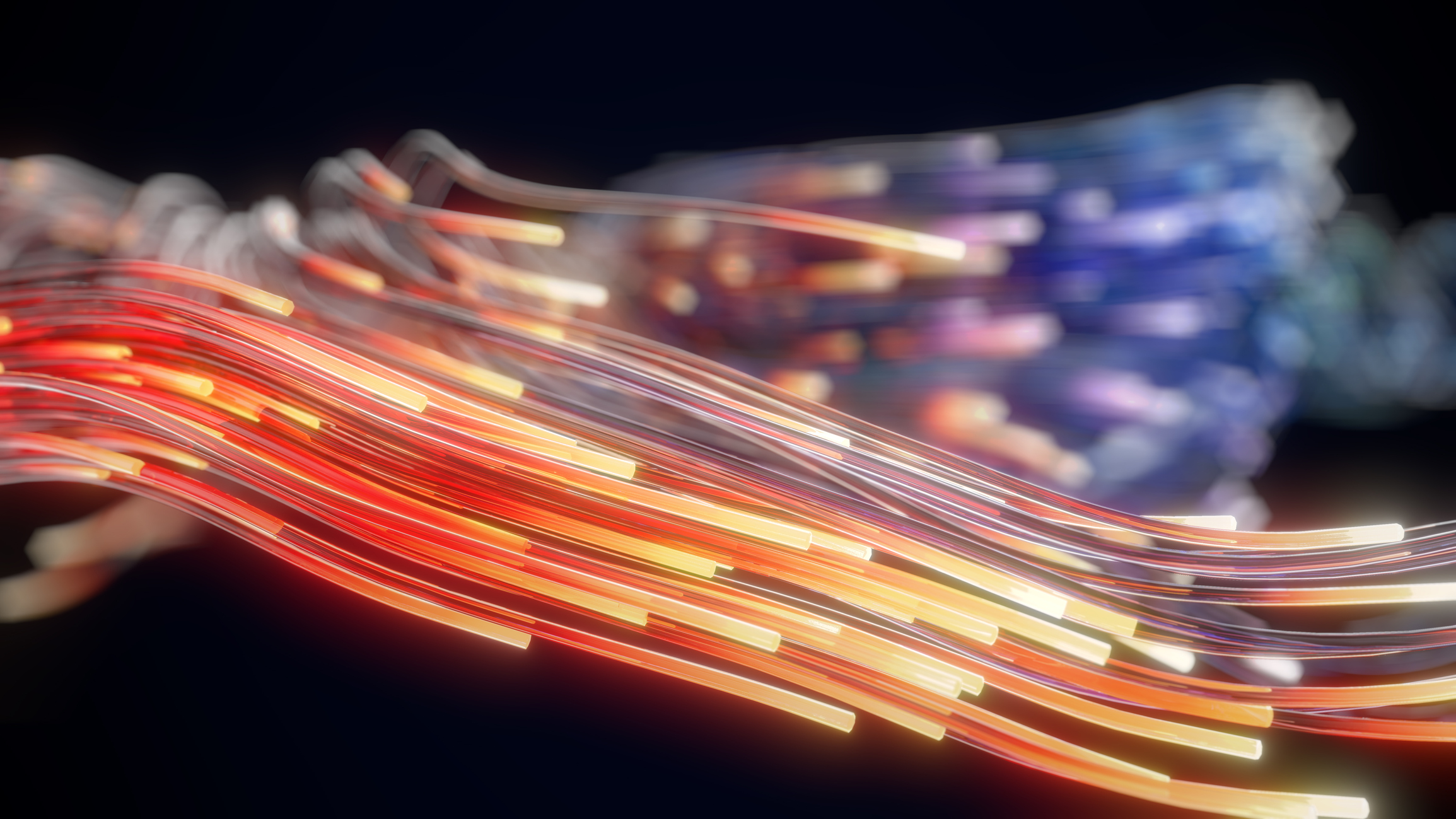 imagery of the inside of a fiber optic internet line